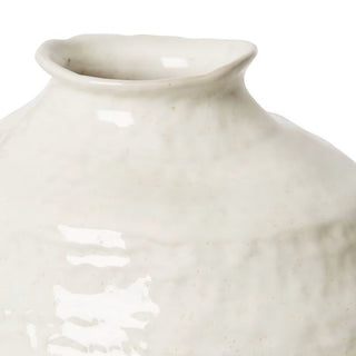 White ceramic vase on a white background