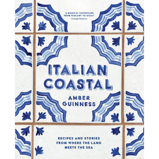 Book cover of 'Italian Coastal' with blue and white tile pattern