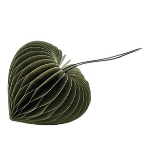 Green decorative item with a unique design on a white background