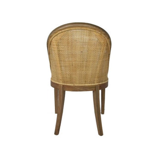 Wicker chair with wooden frame on a white background