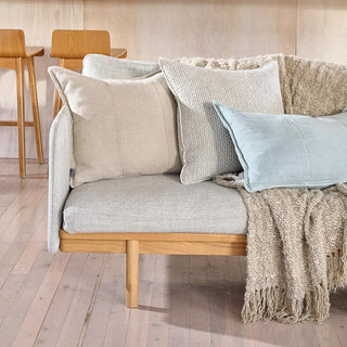 Angler Cushion - Soft Blue/Off White