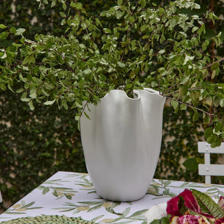 Chloe White Ripple Vase