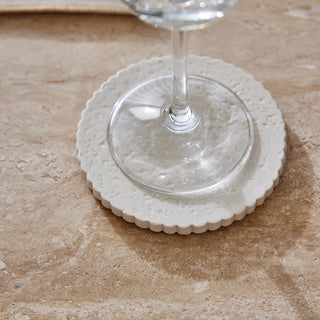 Coaster Ceramic Scallop Set Of 4