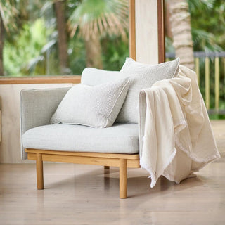 Angler Cushion - Soft Blue/Off White