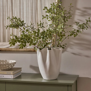 Chloe White Ripple Vase