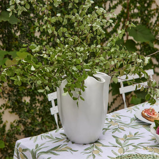 Chloe White Ripple Vase