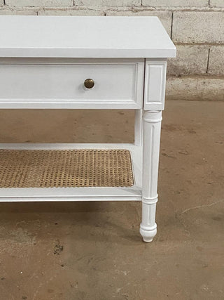 Ava Cane Side Table White