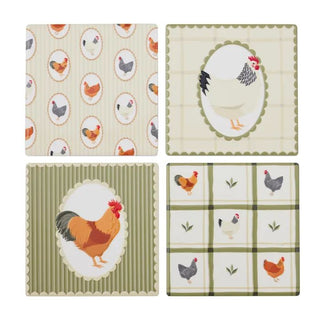 Henny Ceramic Coasters (Set of 4) Olive