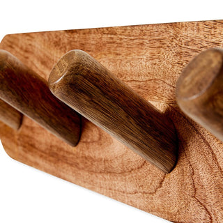 Wooden cutting board with handles on a white background