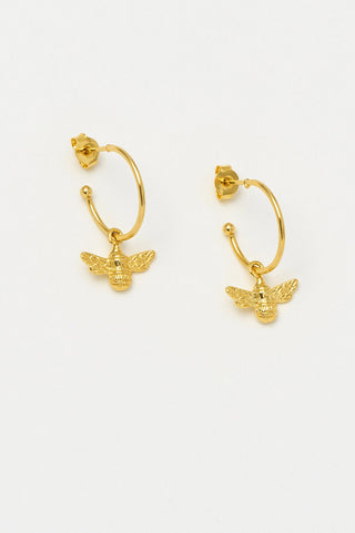 Estella Bartlett Bee Drop Hoop Earrings