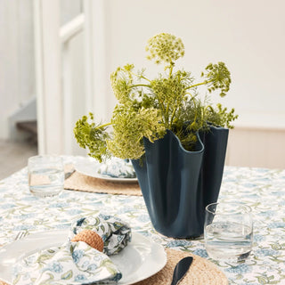 Rippled Dark Blue Vase
