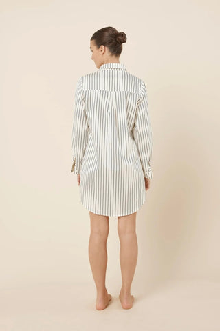 Lolita Striped Boyfriend Night Shirt - Ecru