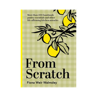 Book cover of 'From Scratch' with lemon illustrations on a checkered background