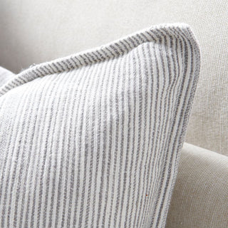 Myra Cushion - Slate/White Stripe