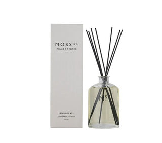 Moss St. Fragrances diffuser with packaging on a white background