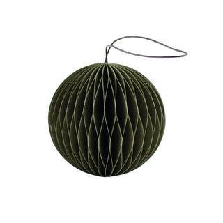 Olive sphere ornament on a white background