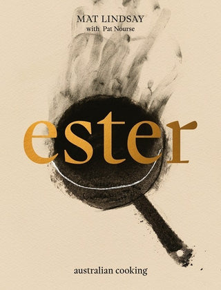 Book cover of 'Ester' by Mat Lindsay with Pat Nourse, featuring a black frying pan illustration on a beige background.