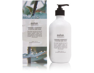 Salus hand wash bottle and packaging on a white background