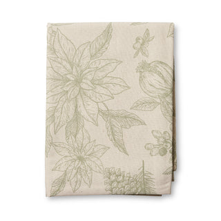 Poinsettia Olive/Flax Tablecloth