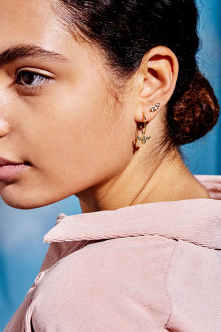 Estella Bartlett Bee Drop Hoop Earrings