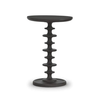 Deep Blue side table with spiral design on a white background