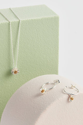 Estella Bartlett Wildflower Drop Hoop Earrings