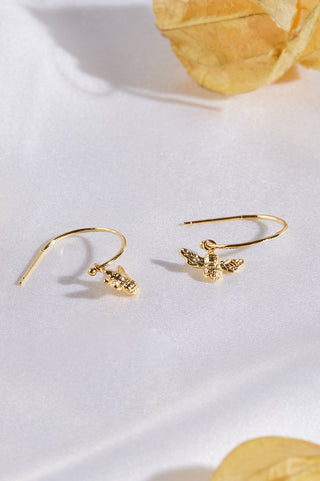 Estella Bartlett Bee Drop Hoop Earrings
