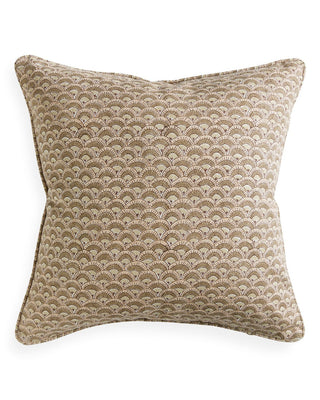 Decorative pillow with a geometric pattern on a white background