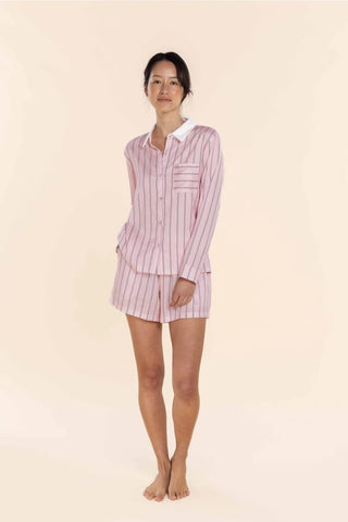 Birdie Long Sleeve Short PJ Set - Pink
