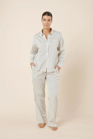 Willow Cotton Stripe PJ Set - Ecru
