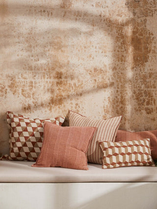 Ava Stripe Toffee Cushion 55x55