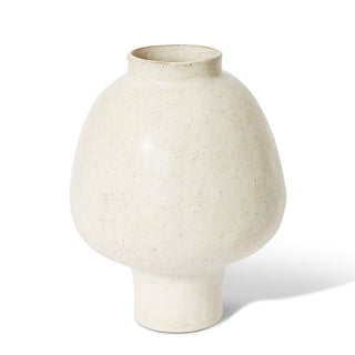 Beige ceramic vase on a white background