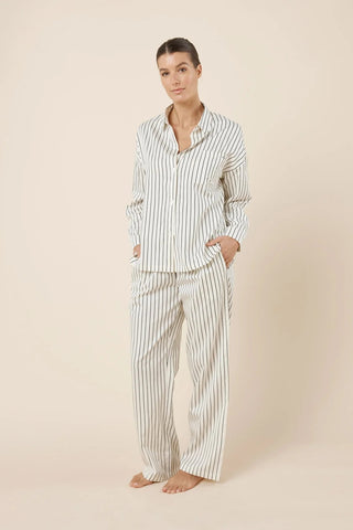 Willow Cotton Stripe PJ Set - Ecru