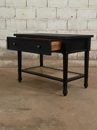 Ava Cane Side Table Black