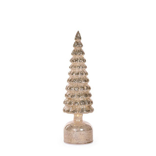 Champagne Mercury Glass Rotating LED Tree