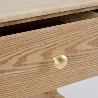 Carlyle Brown Marble Bedside Table