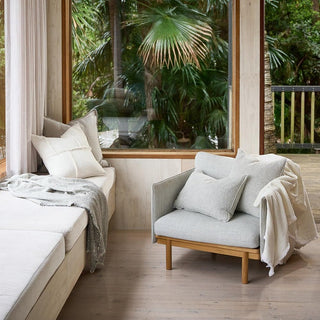 Angler Cushion - Soft Blue/Off White