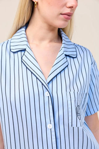 Poppy Blue Stripe PJ Set