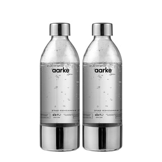 Two aarke water bottles on a white background