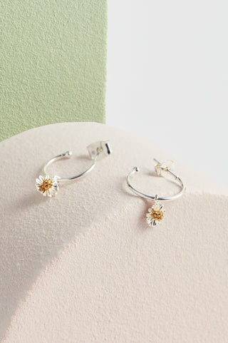 Estella Bartlett Wildflower Drop Hoop Earrings