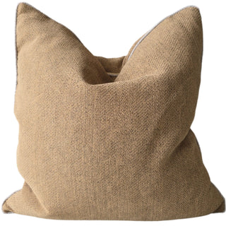 Beige textured pillow on a white background