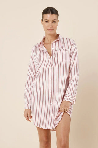 Lolita Striped Boyfriend Night Shirt - Pink