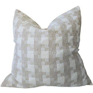 Decorative pillow with a geometric pattern on a white background