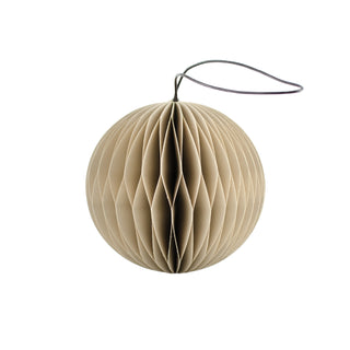 Beige sphere hanging decoration on a white background