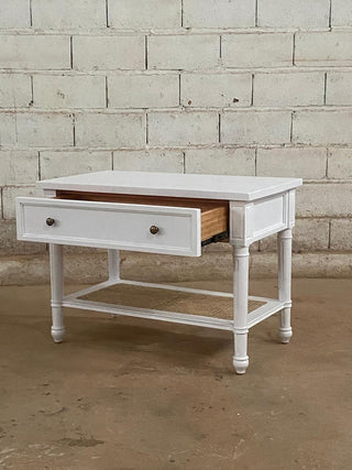 Ava Cane Side Table White