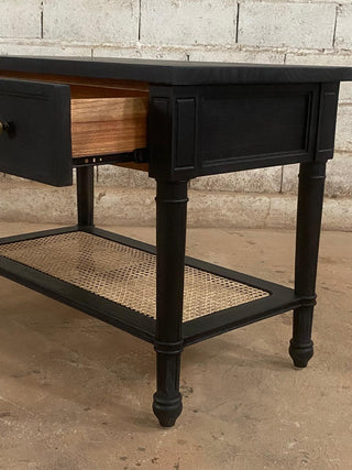 Ava Cane Side Table Black