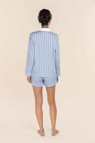 Birdie Long Sleeve Short PJ Set - Blue