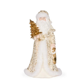 White and Gold Santa with Fur