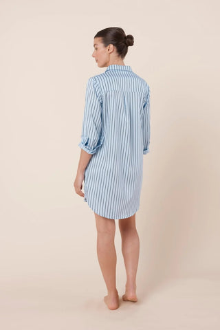 Lolita Striped Boyfriend Night Shirt - Blue