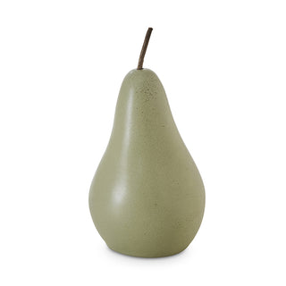 Green pear on a white background